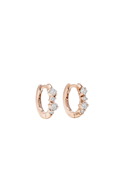 18k Rose Gold Huggie Earrings